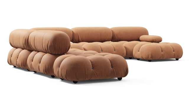 Belia - Belia Large Sectional, Left Corner, Tan Vegan Leather