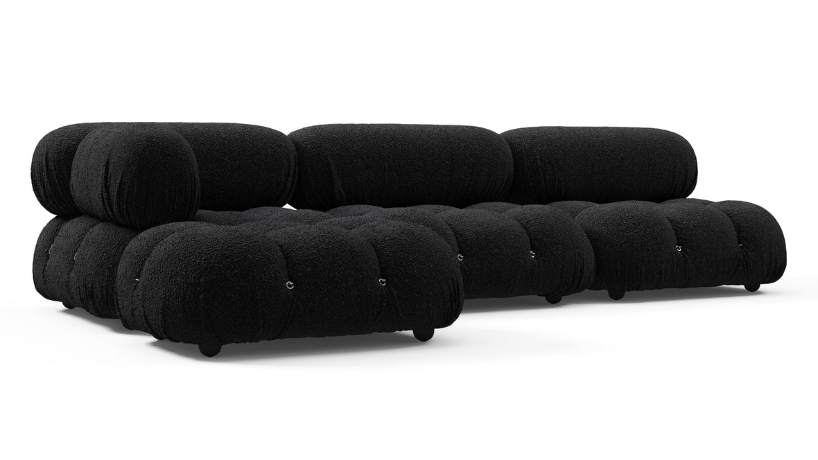 Belia - Belia Sectional, Left Chaise, Black Boucle