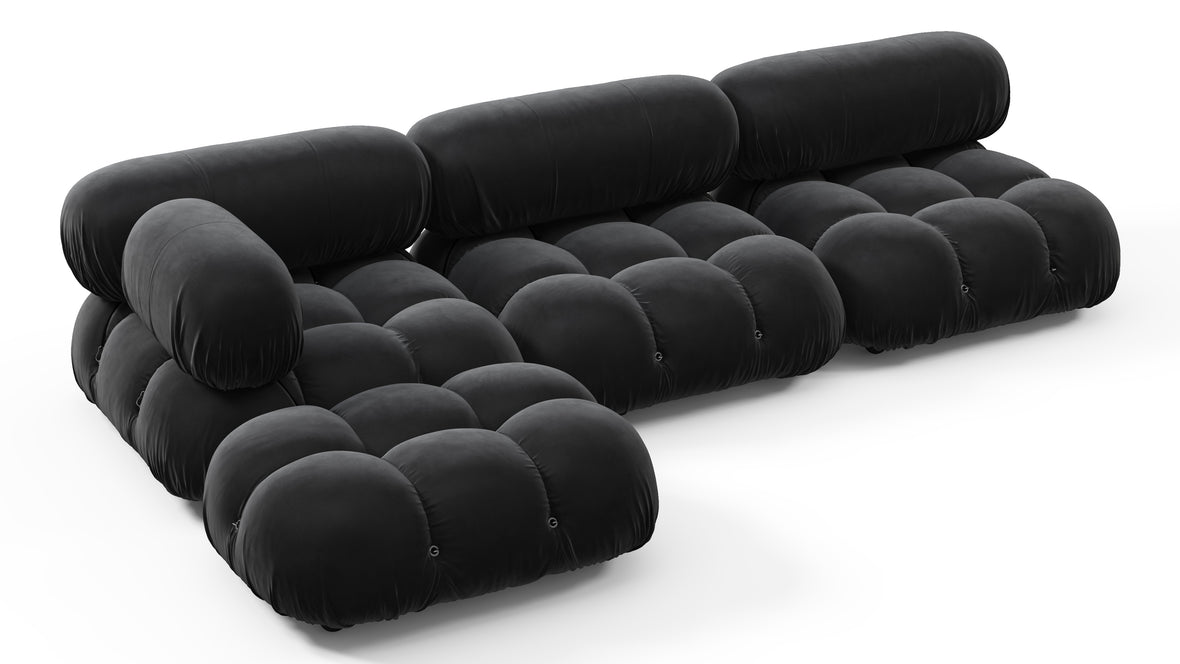 Belia - Belia Sectional, Left Chaise, Black Velvet