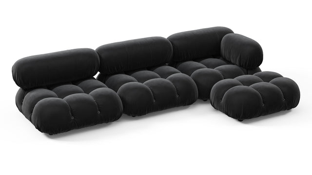 Belia - Belia Sectional, Right Chaise, Black Velvet