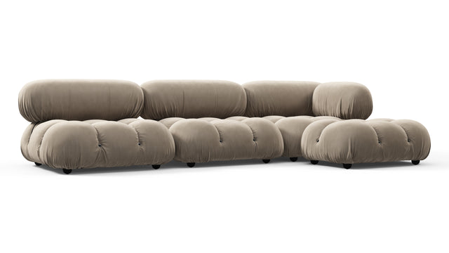 Belia - Belia Sectional, Right Chaise, Greige Velvet