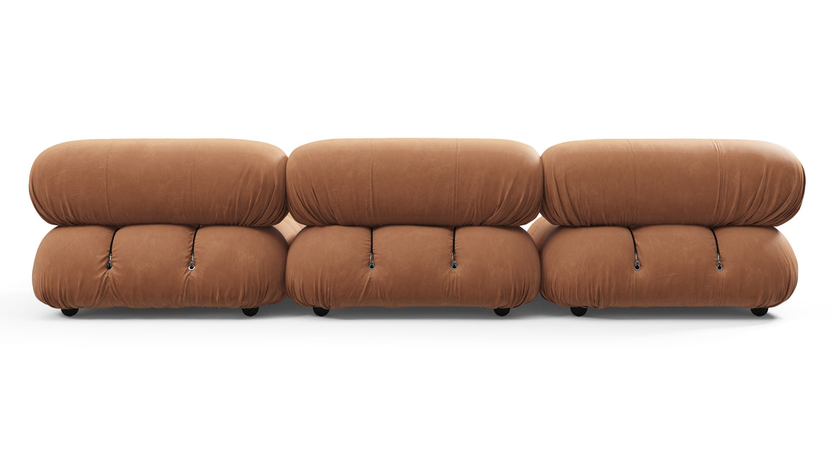 Belia - Belia Sectional, Right Chaise, Tan Vegan Leather