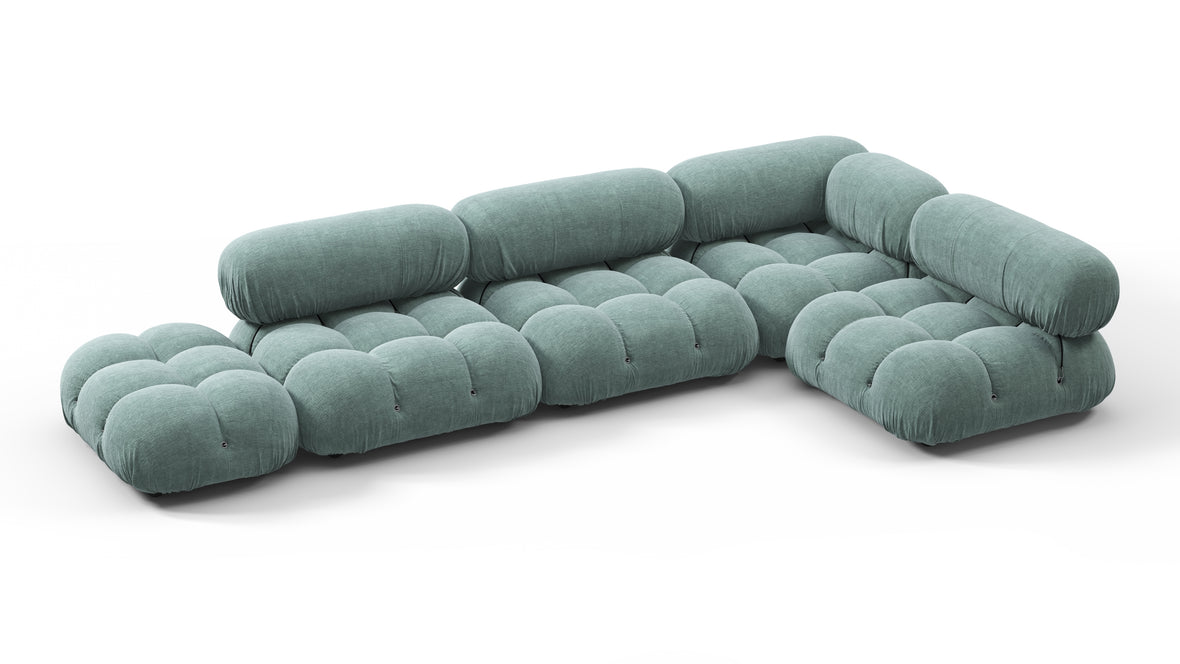 Belia - Belia Sectional, Right Corner, Cerulean Chenille