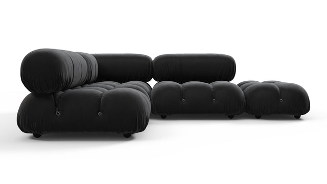 Belia - Belia Sectional, Small Left Corner, Black Velvet