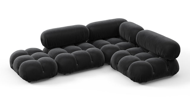 Belia - Belia Sectional, Small Right Corner, Black Velvet