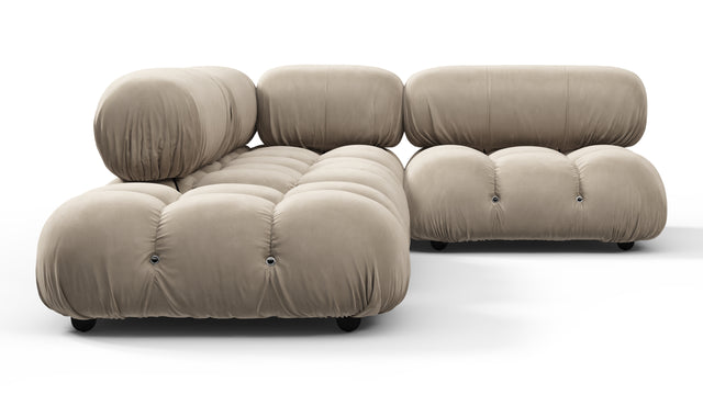 Belia - Belia Sectional, Small Right Corner, Greige Velvet