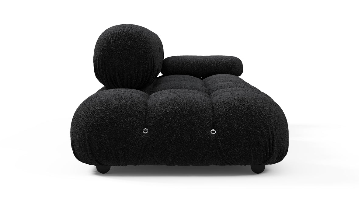 Belia - Belia Open End Sofa, Left, Black Boucle