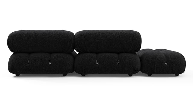 Belia - Belia Open End Sofa, Left, Black Boucle