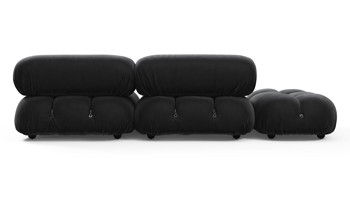 Belia - Belia Open End Sofa, Left, Black Velvet