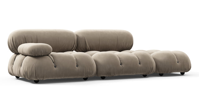 Belia - Belia Open End Sofa, Right, Greige Velvet