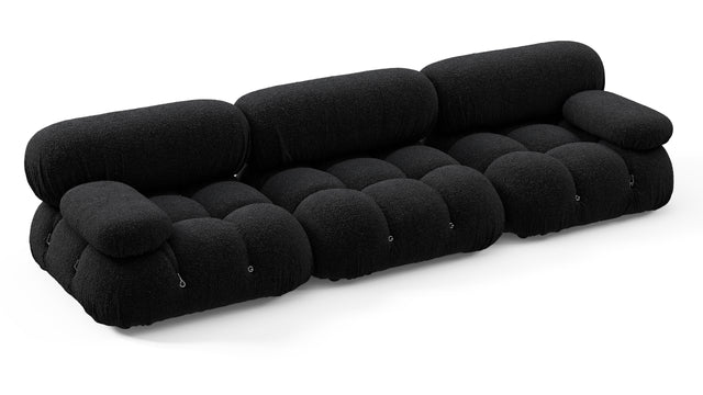 Belia - Belia Three Seater Sofa, Black Boucle