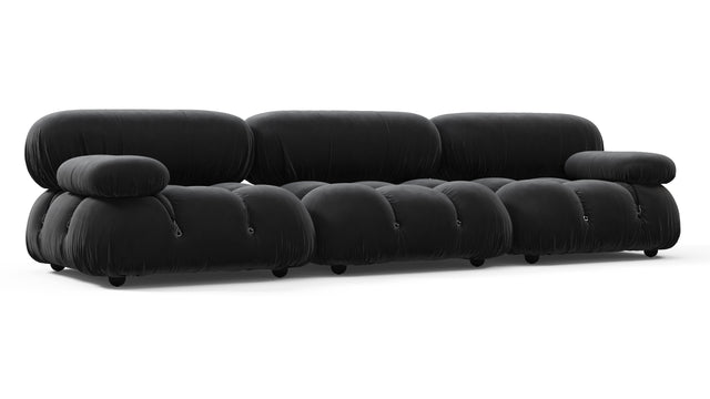 Belia - Belia Three Seater Sofa, Black Velvet