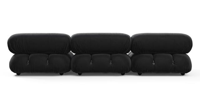 Belia - Belia Three Seater Sofa, Black Velvet