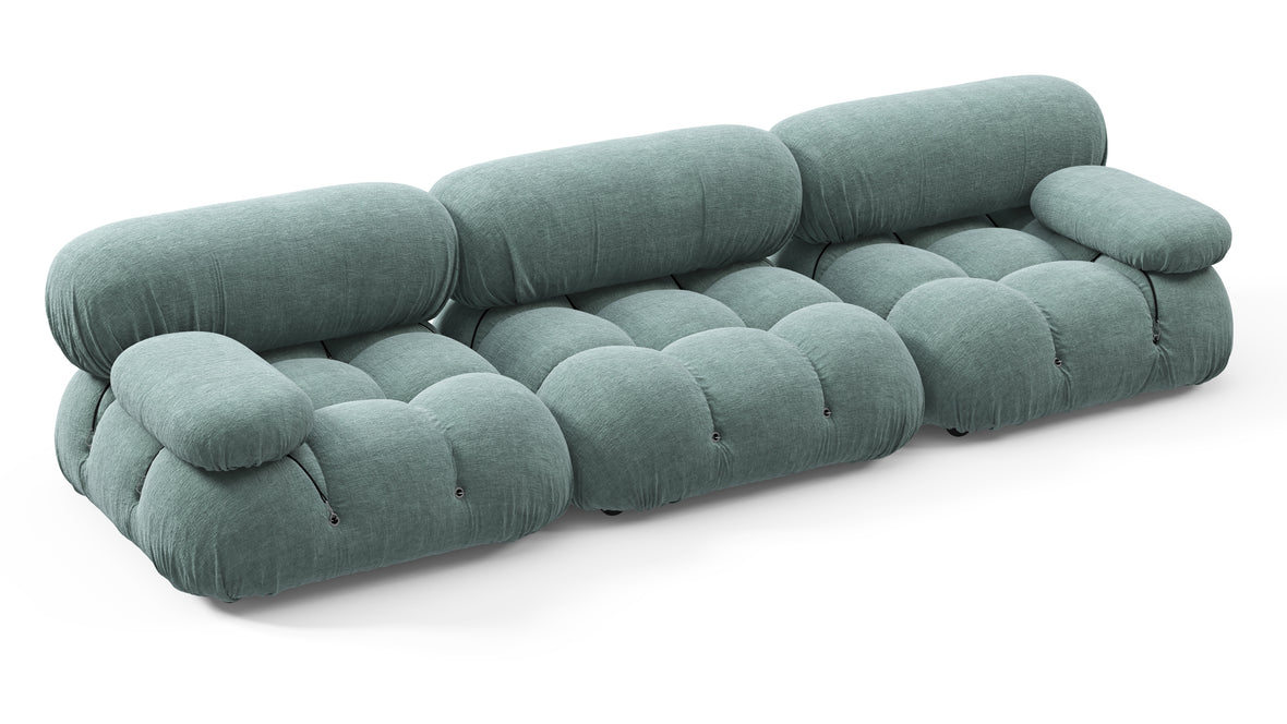 Belia - Belia Three Seater Sofa, Cerulean Chenille