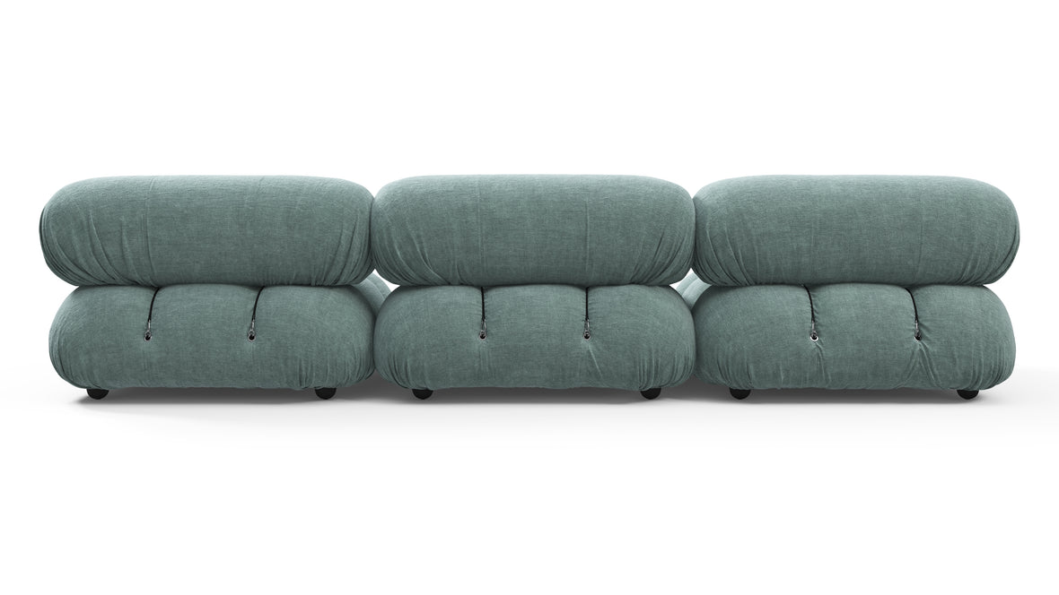 Belia - Belia Three Seater Sofa, Cerulean Chenille