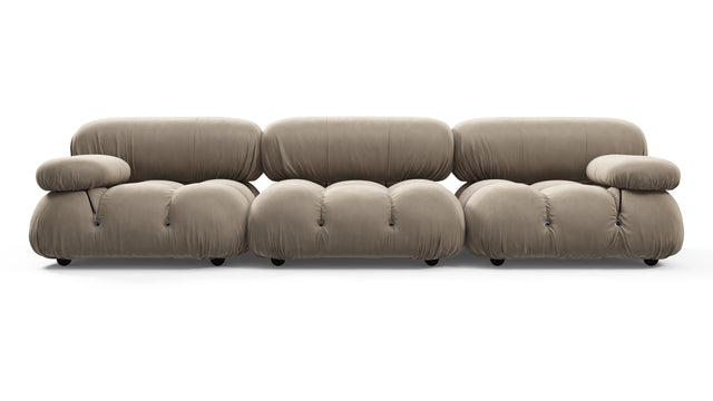 Belia - Belia Three Seater Sofa, Greige Velvet