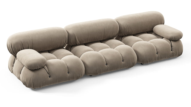 Belia - Belia Three Seater Sofa, Greige Velvet