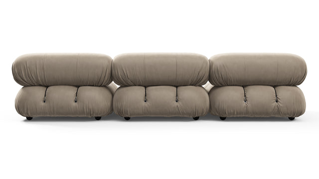 Belia - Belia Three Seater Sofa, Greige Velvet