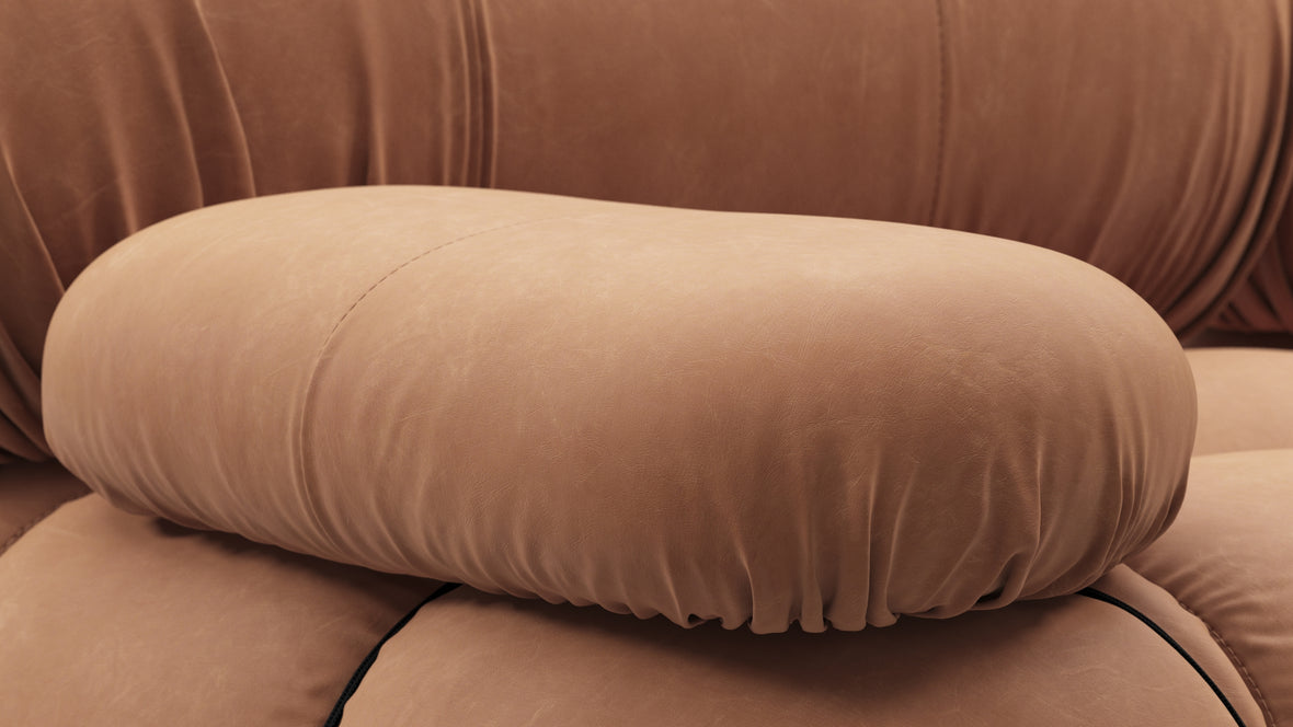 Belia - Belia Three Seater Sofa, Tan Vegan Leather