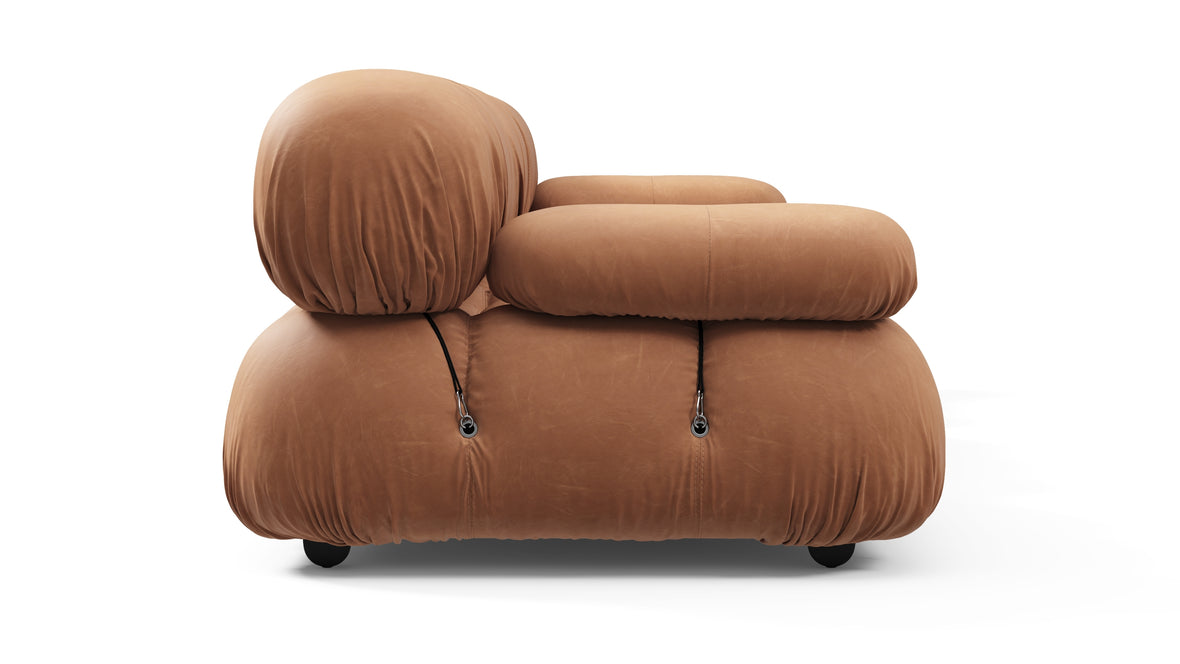 Belia - Belia Three Seater Sofa, Tan Vegan Leather