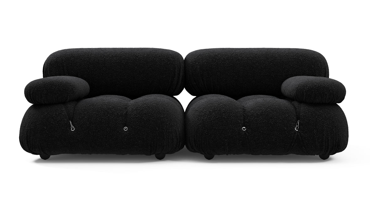 Belia - Belia Two Seater Sofa, Black Boucle