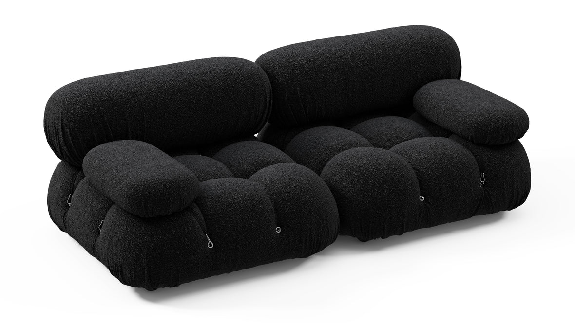 Belia - Belia Two Seater Sofa, Black Boucle