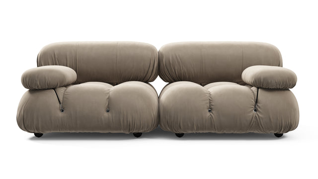 Belia - Belia Two Seater Sofa, Greige Velvet