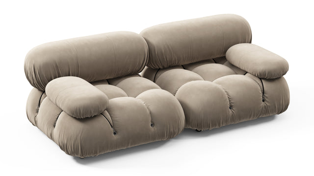 Belia - Belia Two Seater Sofa, Greige Velvet