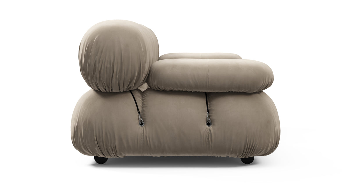 Belia - Belia Two Seater Sofa, Greige Velvet