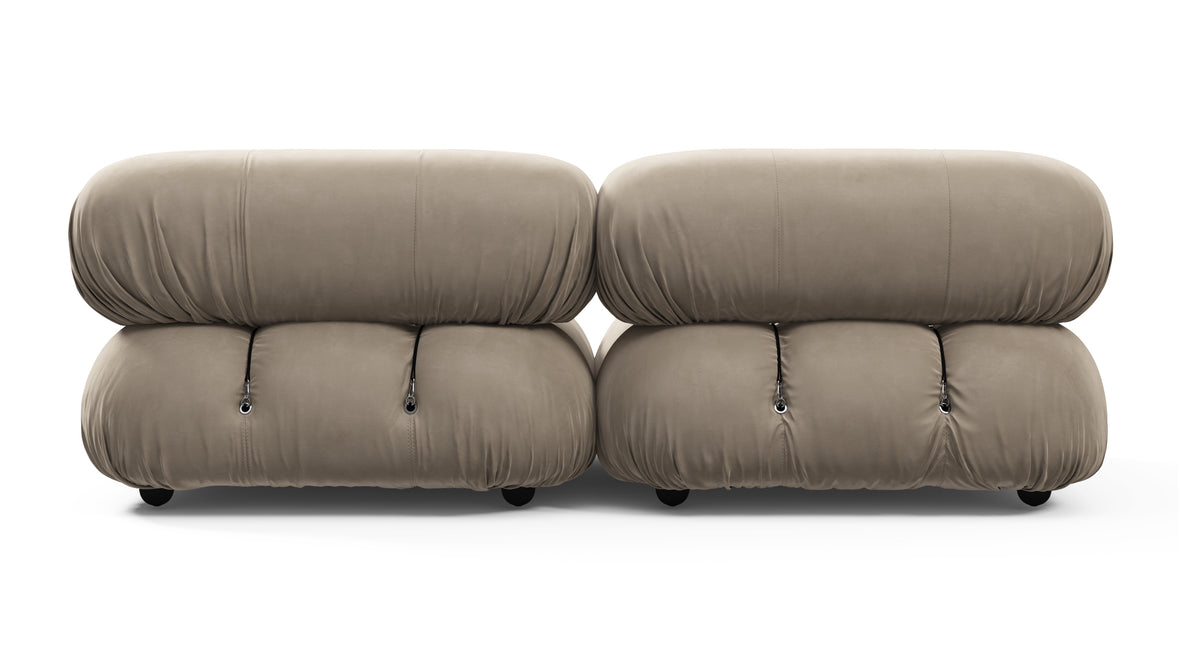 Belia - Belia Two Seater Sofa, Greige Velvet