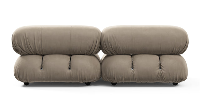 Belia - Belia Two Seater Sofa, Greige Velvet