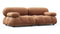 Belia - Belia Two Seater Sofa, Tan Vegan Leather