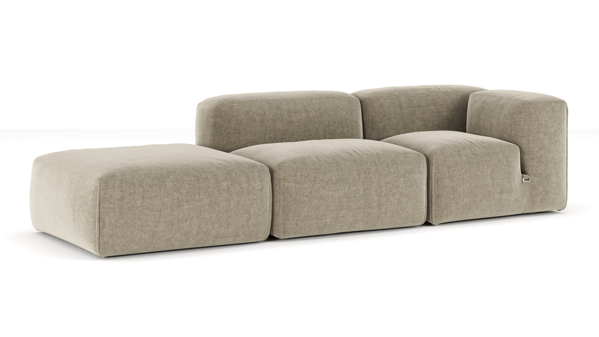 Le Mura - Le Mura Open End Sofa, Left, Beige Gray Chenille