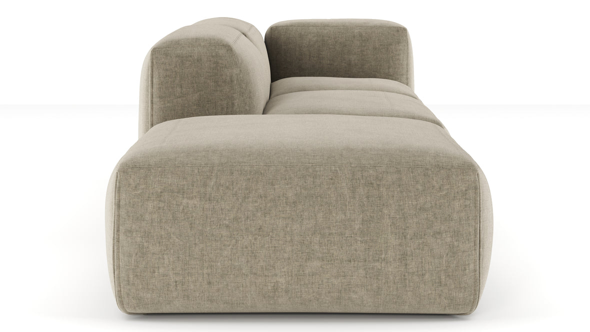 Le Mura - Le Mura Open End Sofa, Left, Beige Gray Chenille