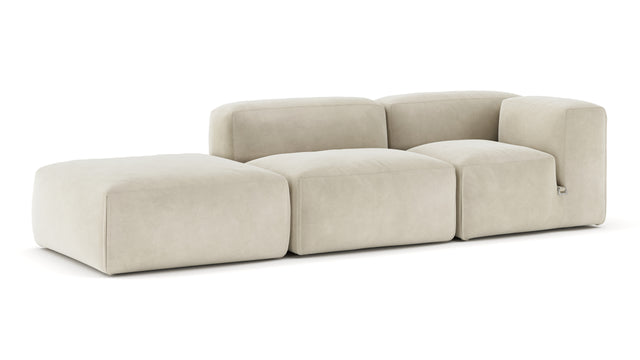 Le Mura - Le Mura Open End Sofa, Left, Eggshell Vegan Suede