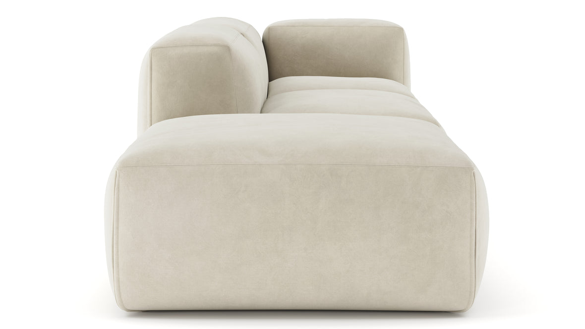 Le Mura - Le Mura Open End Sofa, Left, Eggshell Vegan Suede