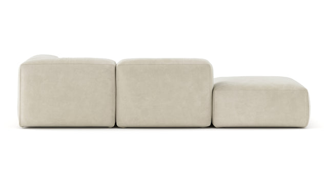 Le Mura - Le Mura Open End Sofa, Left, Eggshell Vegan Suede