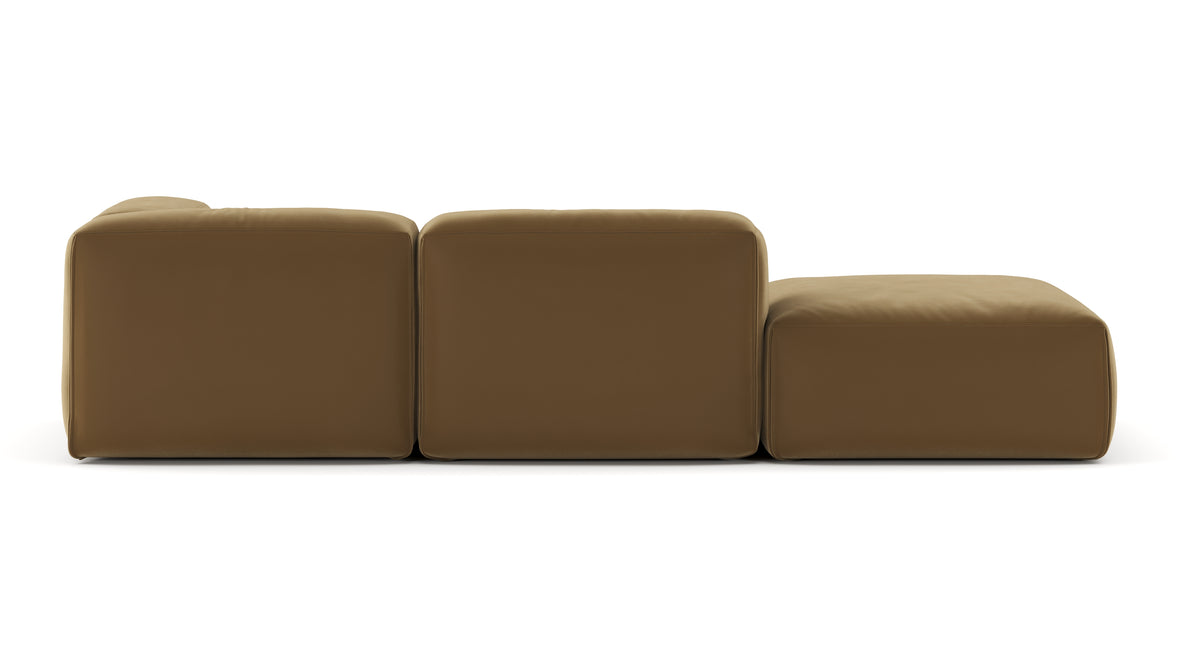 Le Mura - Le Mura Open End Sofa, Left, Old Gold Luxe Velvet