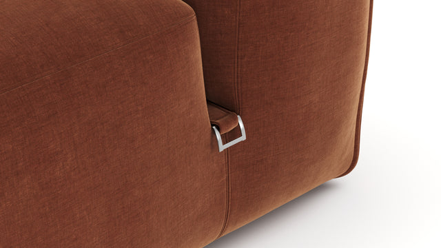 Le Mura - Le Mura Open End Sofa, Left, Rust Chenille