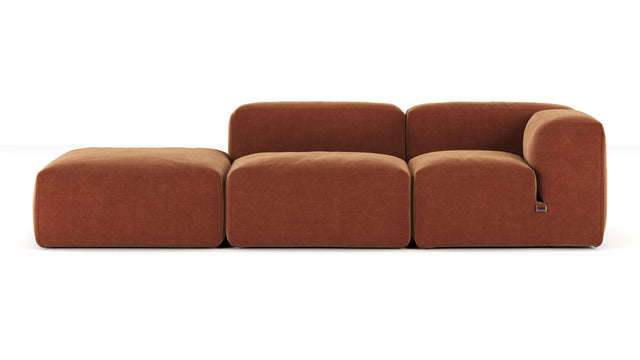 Le Mura - Le Mura Open End Sofa, Left, Rust Chenille