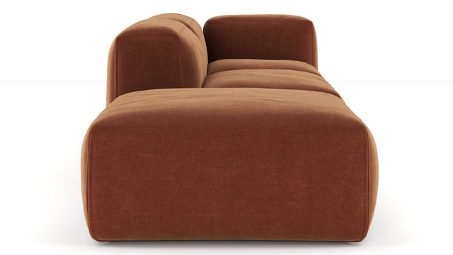 Le Mura - Le Mura Open End Sofa, Left, Rust Chenille