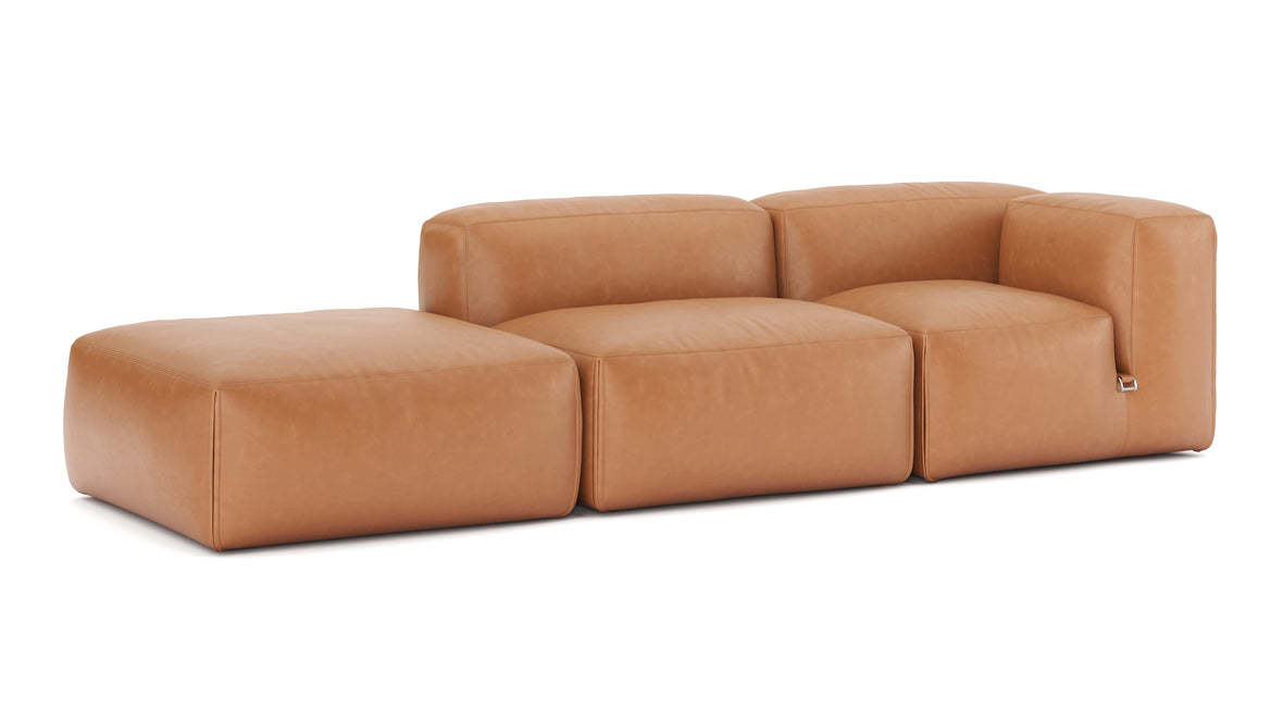 Le Mura - Le Mura Open End Sofa, Left, Tan Vegan Leather