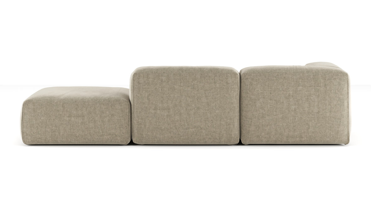 Le Mura - Le Mura Open End Sofa, Right, Beige Gray Chenille