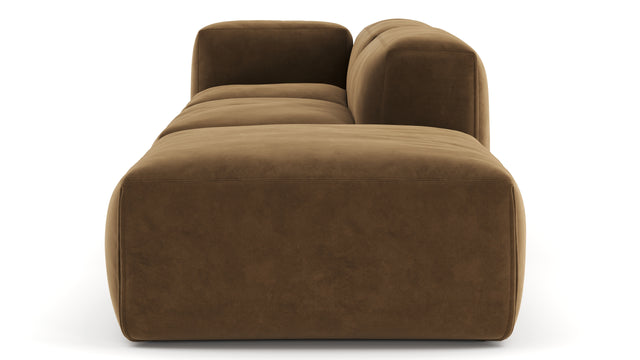 Le Mura - Le Mura Open End Sofa, Right, Brown Vegan Suede