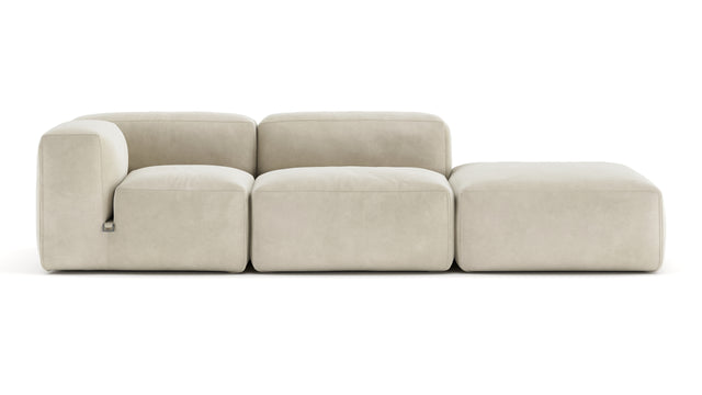 Le Mura - Le Mura Open End Sofa, Right, Eggshell Vegan Suede