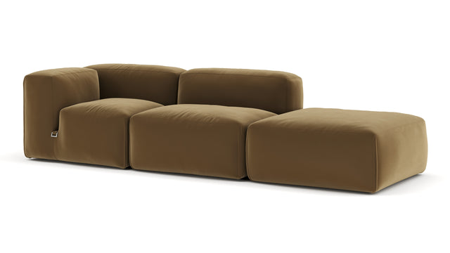 Le Mura - Le Mura Open End Sofa, Right, Old Gold Luxe Velvet