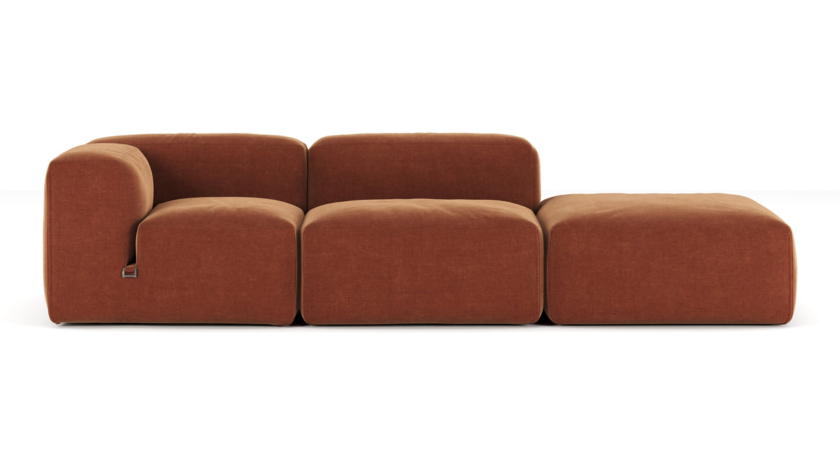 Le Mura - Le Mura Open End Sofa, Right, Rust Chenille