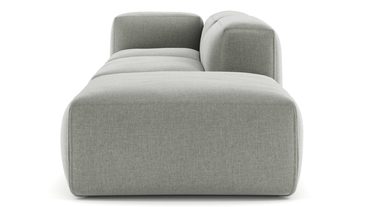 Le Mura - Le Mura Open End Sofa, Right, Soft Gray Brushed Weave