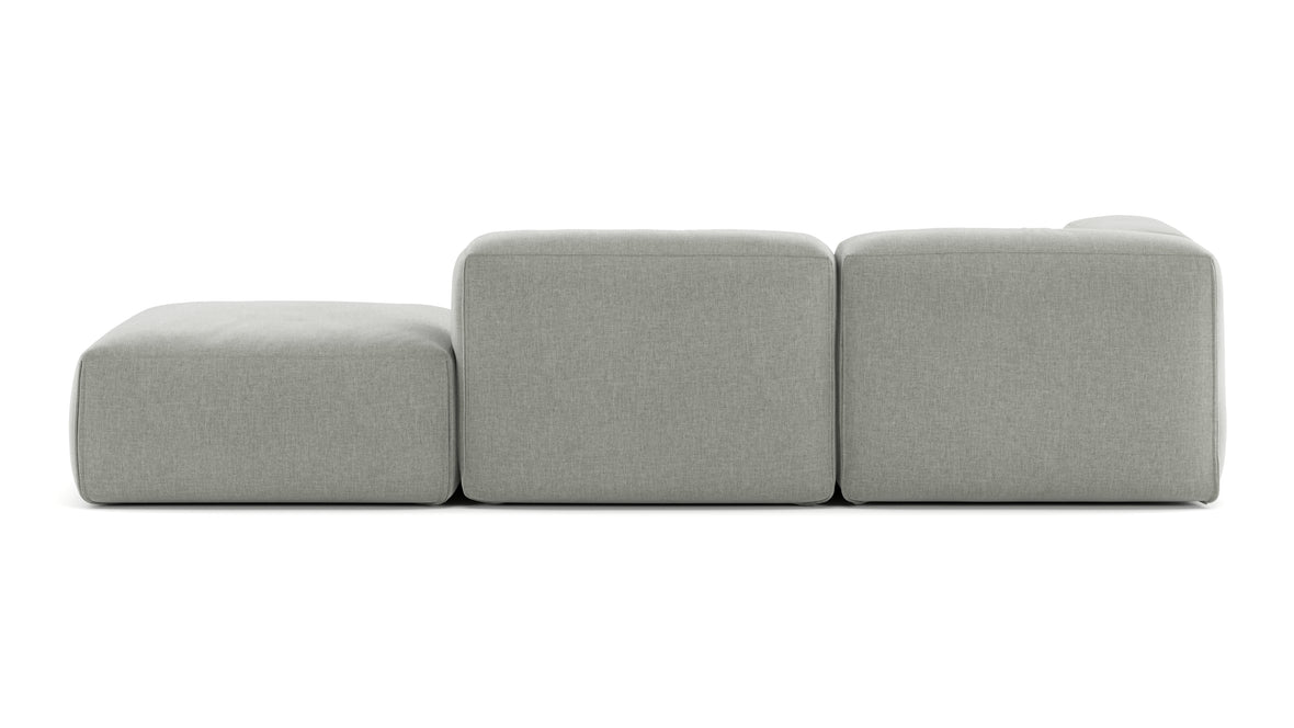 Le Mura - Le Mura Open End Sofa, Right, Soft Gray Brushed Weave