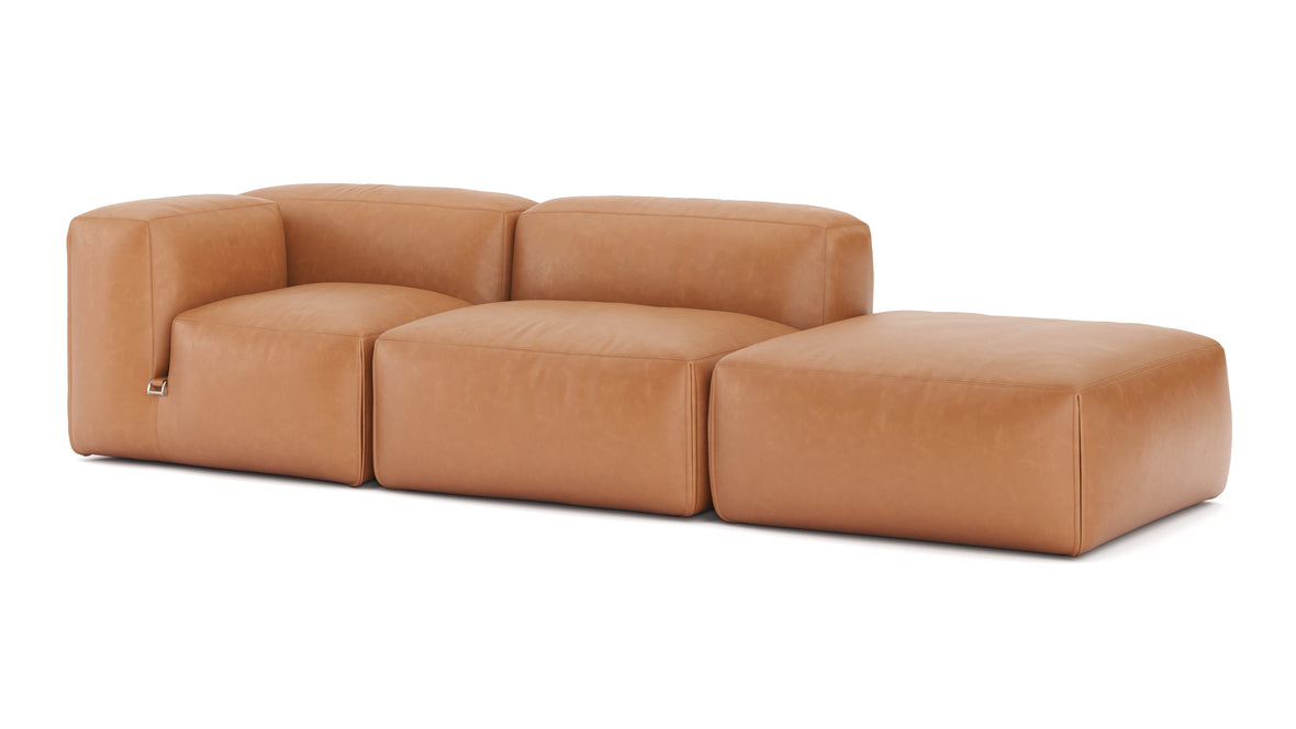 Le Mura - Le Mura Open End Sofa, Right, Tan Vegan Leather